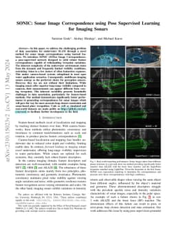 SONIC: Sonar Image Correspondence using Pose Supervised Learning for
  Imaging Sonars