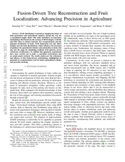 Fusion-Driven Tree Reconstruction and Fruit Localization: Advancing
  Precision in Agriculture