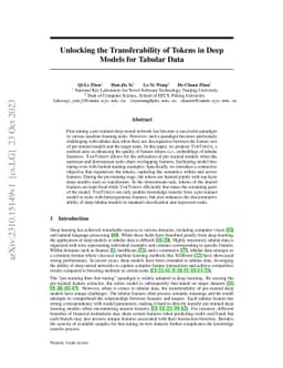 Unlocking the Transferability of Tokens in Deep Models for Tabular Data