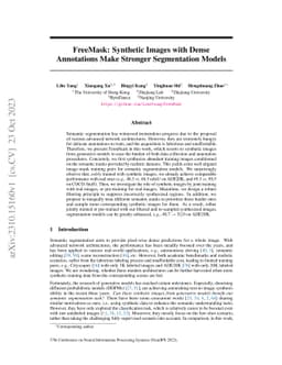 FreeMask: Synthetic Images with Dense Annotations Make Stronger
  Segmentation Models