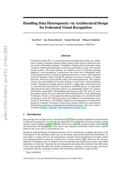 Handling Data Heterogeneity via Architectural Design for Federated
  Visual Recognition