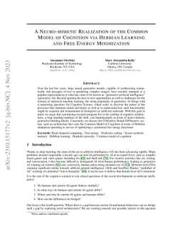 A Neuro-mimetic Realization of the Common Model of Cognition via Hebbian
  Learning and Free Energy Minimization