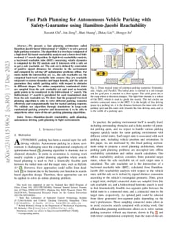 Fast Path Planning for Autonomous Vehicle Parking with Safety-Guarantee
  using Hamilton-Jacobi Reachability