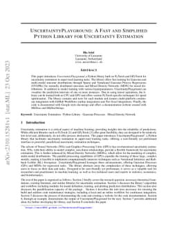 UncertaintyPlayground: A Fast and Simplified Python Library for
  Uncertainty Estimation