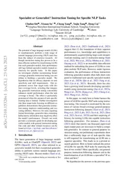 Specialist or Generalist? Instruction Tuning for Specific NLP Tasks