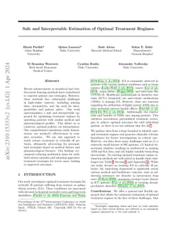 Safe and Interpretable Estimation of Optimal Treatment Regimes