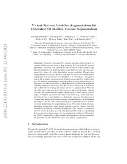 Vicinal Feature Statistics Augmentation for Federated 3D Medical Volume
  Segmentation