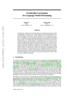 Irreducible Curriculum for Language Model Pretraining
