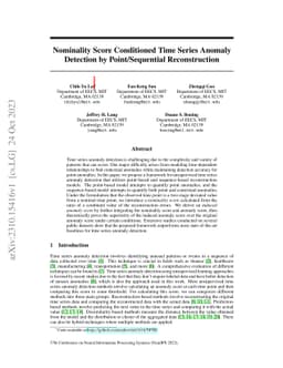 Nominality Score Conditioned Time Series Anomaly Detection by
  Point/Sequential Reconstruction