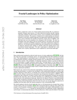Fractal Landscapes in Policy Optimization