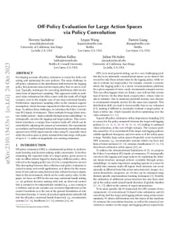 Off-Policy Evaluation for Large Action Spaces via Policy Convolution