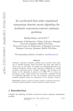 An accelerated first-order regularized momentum descent ascent algorithm
  for stochastic nonconvex-concave minimax problems