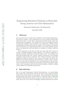 Empowering Distributed Solutions in Renewable Energy Systems and Grid
  Optimization