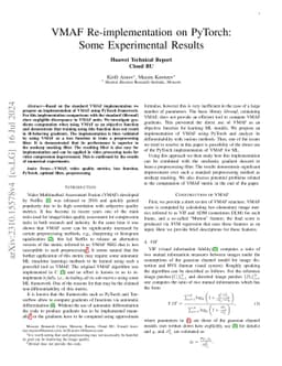VMAF Re-implementation on PyTorch: Some Experimental Results