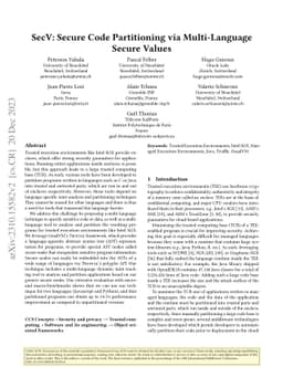 SecV: Secure Code Partitioning via Multi-Language Secure Values
