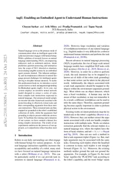 tagE: Enabling an Embodied Agent to Understand Human Instructions