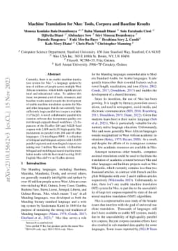 Machine Translation for Nko: Tools, Corpora and Baseline Results