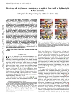 Breaking of brightness consistency in optical flow with a lightweight
  CNN network