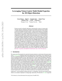 Leveraging Vision-Centric Multi-Modal Expertise for 3D Object Detection