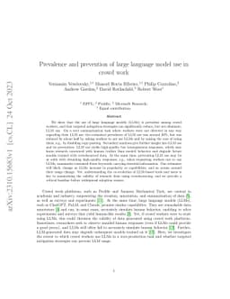Prevalence and prevention of large language model use in crowd work