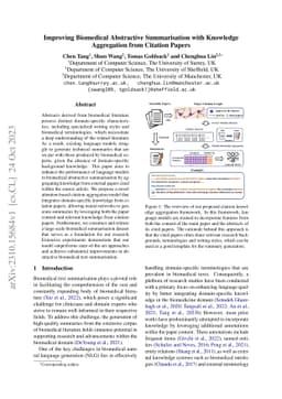 Improving Biomedical Abstractive Summarisation with Knowledge
  Aggregation from Citation Papers