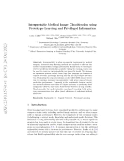 Interpretable Medical Image Classification using Prototype Learning and
  Privileged Information