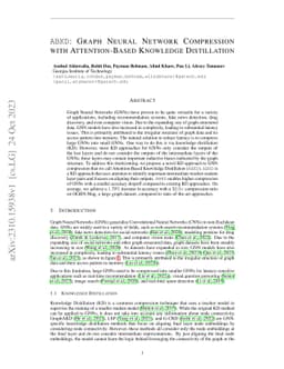 ABKD: Graph Neural Network Compression with Attention-Based Knowledge
  Distillation