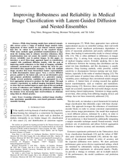 Improving Robustness and Reliability in Medical Image Classification
  with Latent-Guided Diffusion and Nested-Ensembles
