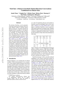 NoteChat: A Dataset of Synthetic Doctor-Patient Conversations
  Conditioned on Clinical Notes