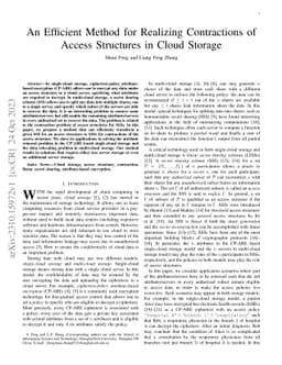 An Efficient Method for Realizing Contractions of Access Structures in
  Cloud Storage