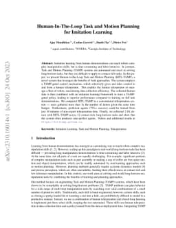 Human-in-the-Loop Task and Motion Planning for Imitation Learning