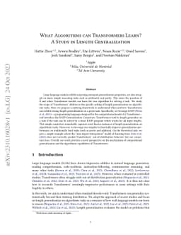 What Algorithms can Transformers Learn? A Study in Length Generalization