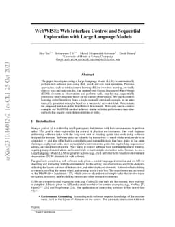 WebWISE: Web Interface Control and Sequential Exploration with Large
  Language Models