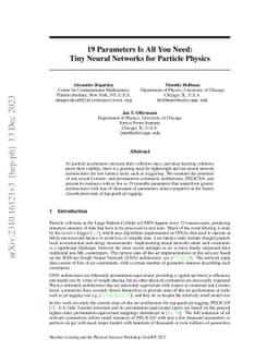 19 Parameters Is All You Need: Tiny Neural Networks for Particle Physics