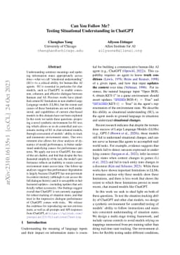 Can You Follow Me? Testing Situational Understanding in ChatGPT