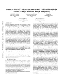 FLTrojan: Privacy Leakage Attacks against Federated Language Models Through Selective Weight Tampering