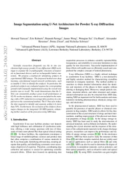 Image Segmentation using U-Net Architecture for Powder X-ray Diffraction
  Images