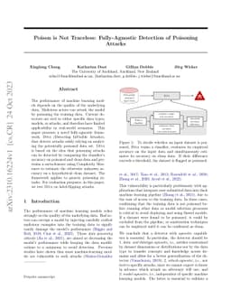 Poison is Not Traceless: Fully-Agnostic Detection of Poisoning Attacks
