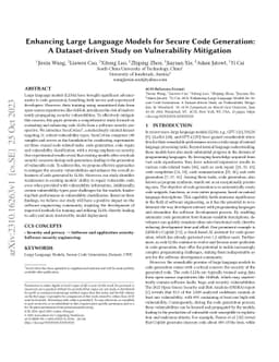 Enhancing Large Language Models for Secure Code Generation: A
  Dataset-driven Study on Vulnerability Mitigation