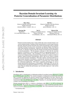 Bayesian Domain Invariant Learning via Posterior Generalization of
  Parameter Distributions