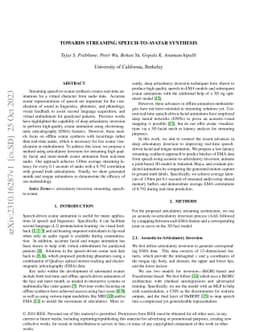 Towards Streaming Speech-to-Avatar Synthesis