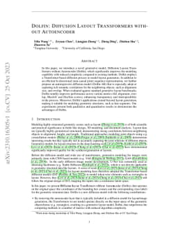 Dolfin: Diffusion Layout Transformers without Autoencoder