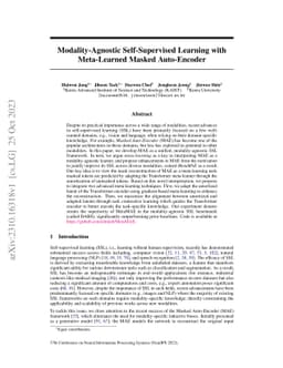 Modality-Agnostic Self-Supervised Learning with Meta-Learned Masked
  Auto-Encoder