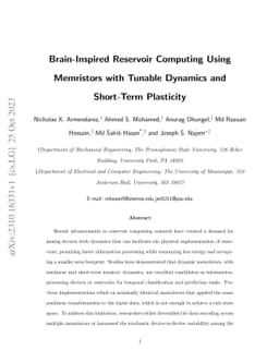 Brain-Inspired Reservoir Computing Using Memristors with Tunable
  Dynamics and Short-Term Plasticity