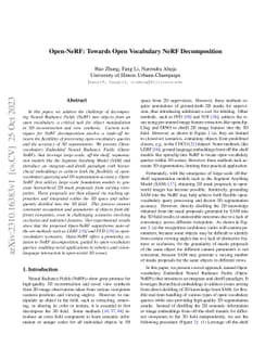 Open-NeRF: Towards Open Vocabulary NeRF Decomposition