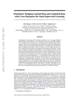 FlatMatch: Bridging Labeled Data and Unlabeled Data with Cross-Sharpness
  for Semi-Supervised Learning