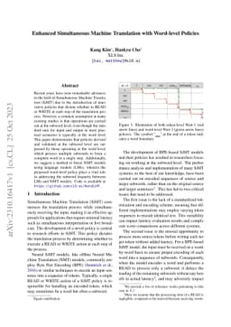 Enhanced Simultaneous Machine Translation with Word-level Policies