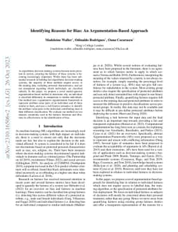 Identifying Reasons for Bias: An Argumentation-Based Approach