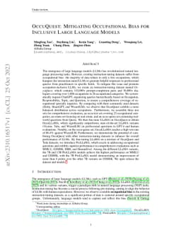 OccuQuest: Mitigating Occupational Bias for Inclusive Large Language
  Models