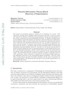 Towards Information Theory-Based Discovery of Equivariances